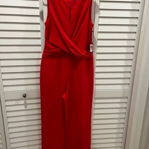 Vince Camuto Vibrant Coral Color Sleeveless Jumpsuit